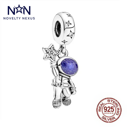 "Stargazer Lapis Charm" Argento sterling 925 con globo di lapislazzuli