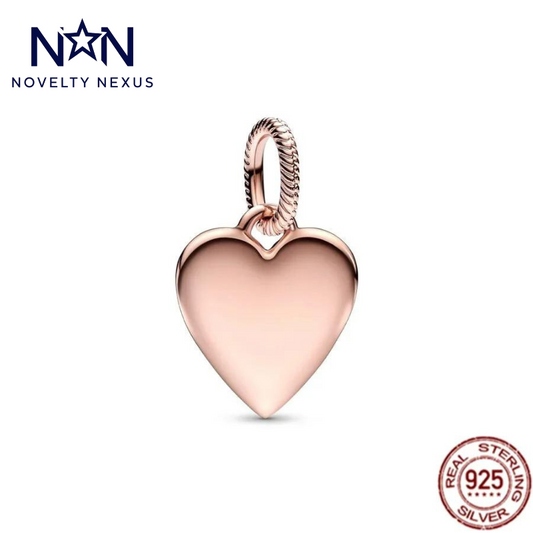 Rose Gold Heart Pendant Charm