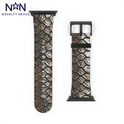 Luxurious Snakeskin Apple Watch Band, Chic Reptile Print Accessory, High-End Fashion Watch Band, Unique Style Gift. Apple Watch Band Apple Watch Straps For Series 4 5 6 7 8 9 ULTRA SE 38/40/41mm & 42/44/45mm Vegan Faux Leather Band