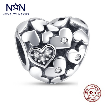 Heart of Hearts Charm – Sterling Silver with Sparkling Accents