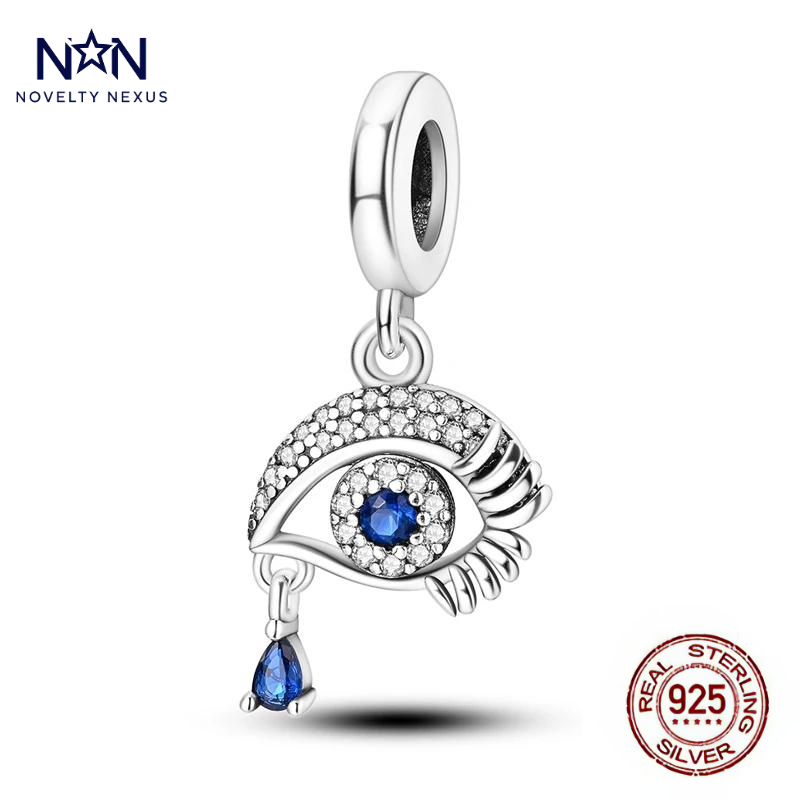 "Sapphire Eye Elegance" Sterling Silver Charm