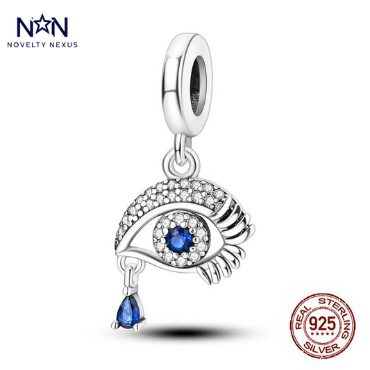 "Sapphire Eye Elegance" Sterling Silver Charm