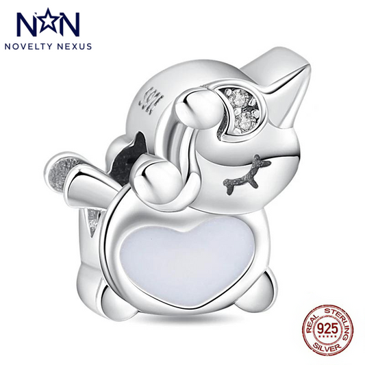 Ciondolo Unicorno da sogno – Argento sterling con accenti di cuore e cristallo