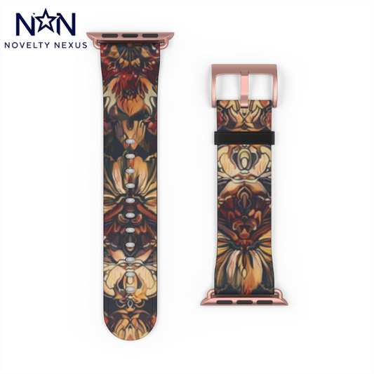 Renaissance Art Inspired Apple Watch Band, Classic Floral Tapestry Design, Elegant Accessory for Art Historians and Aficionados. Apple Watch Band Apple Watch Straps For Series 4 5 6 7 8 9 ULTRA SE 38/40/41mm & 42/44/45mm Vegan Faux Leather Band