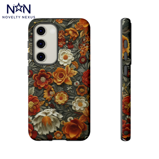 Autumnal Blossom iPhone Case, Warm Floral Elegance, Seasonal Protective Cover, Tough Phone Cases