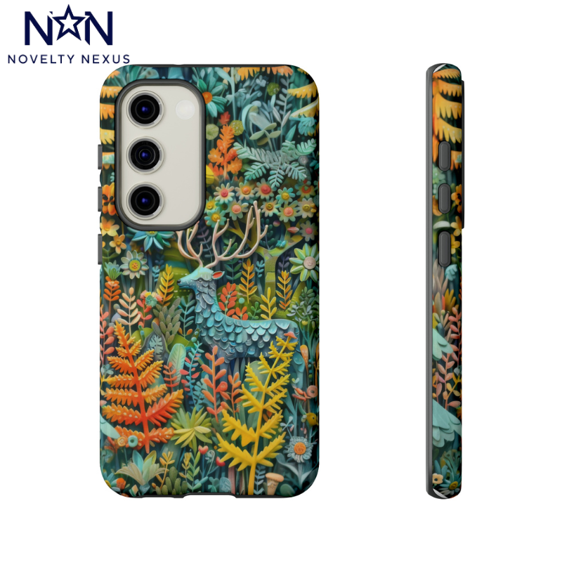 Zauberhafte Waldhirsch iPhone Hülle, Zauberhaftes Fauna- und Flora-Design, Schützende, von der Natur inspirierte Hülle, Robuste Handyhüllen